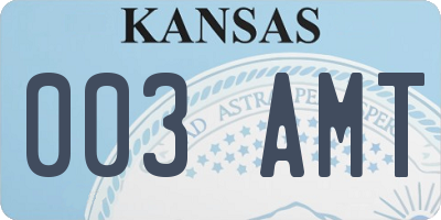 KS license plate 003AMT
