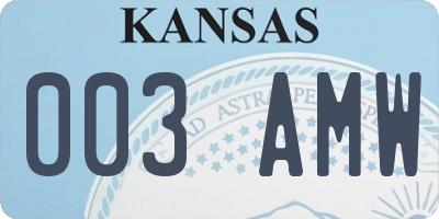 KS license plate 003AMW