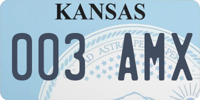 KS license plate 003AMX