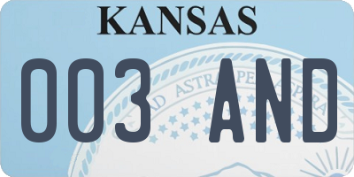 KS license plate 003AND