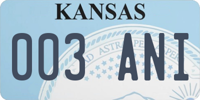 KS license plate 003ANI