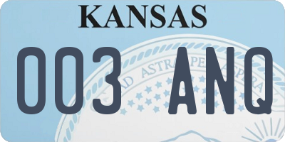 KS license plate 003ANQ