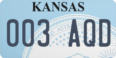 KS license plate 003AQD