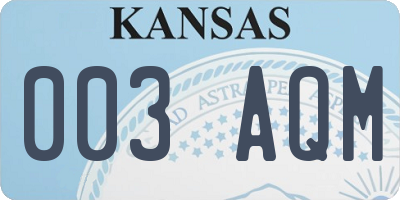 KS license plate 003AQM