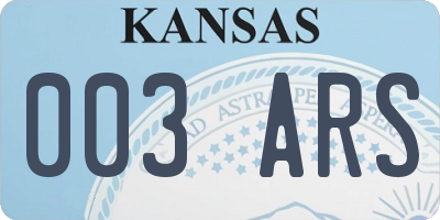 KS license plate 003ARS