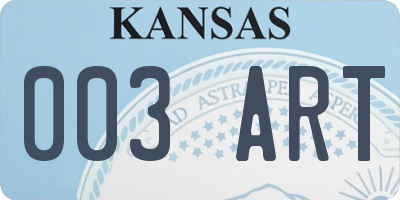 KS license plate 003ART