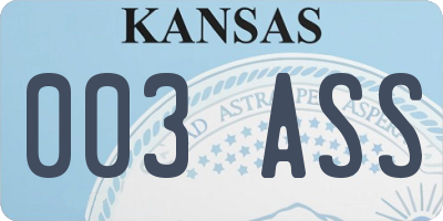 KS license plate 003ASS