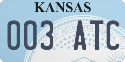 KS license plate 003ATC