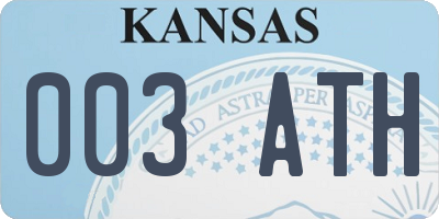 KS license plate 003ATH