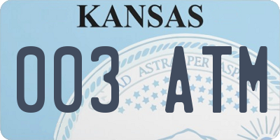 KS license plate 003ATM
