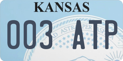 KS license plate 003ATP
