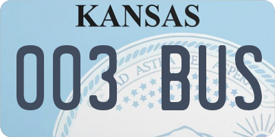 KS license plate 003BUS