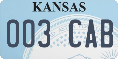 KS license plate 003CAB