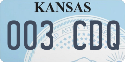 KS license plate 003CDQ