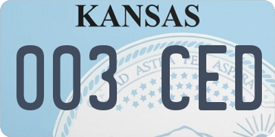 KS license plate 003CED