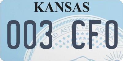 KS license plate 003CFO