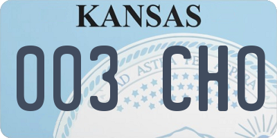 KS license plate 003CHO
