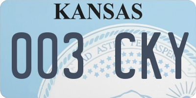 KS license plate 003CKY