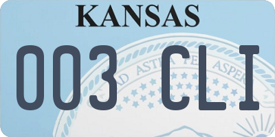 KS license plate 003CLI