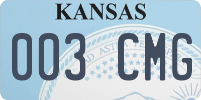 KS license plate 003CMG
