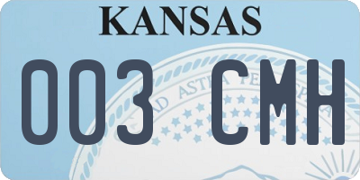 KS license plate 003CMH