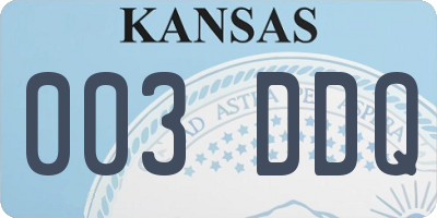 KS license plate 003DDQ
