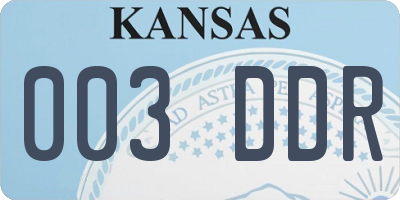 KS license plate 003DDR