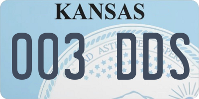 KS license plate 003DDS