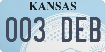KS license plate 003DEB