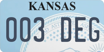 KS license plate 003DEG