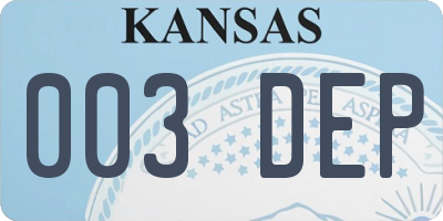 KS license plate 003DEP