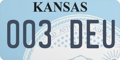 KS license plate 003DEU