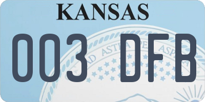 KS license plate 003DFB