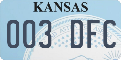 KS license plate 003DFC