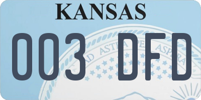 KS license plate 003DFD