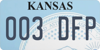 KS license plate 003DFP