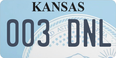 KS license plate 003DNL