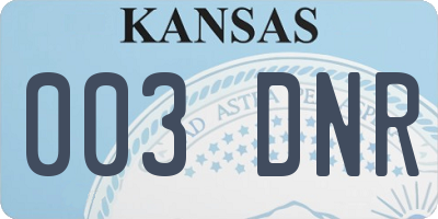 KS license plate 003DNR