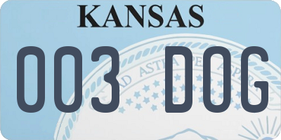 KS license plate 003DOG