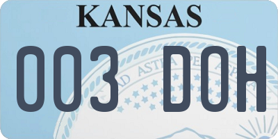 KS license plate 003DOH