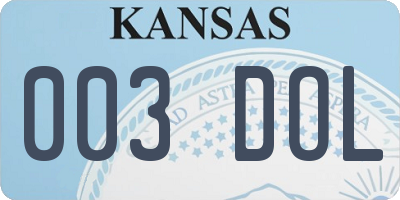 KS license plate 003DOL