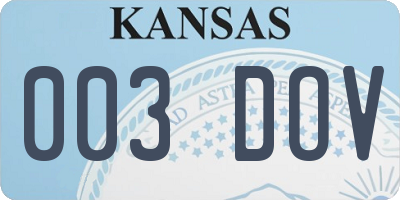 KS license plate 003DOV