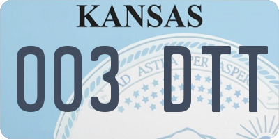 KS license plate 003DTT