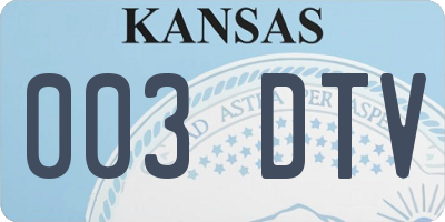 KS license plate 003DTV