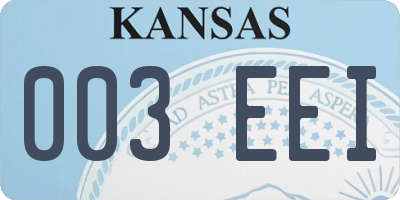 KS license plate 003EEI