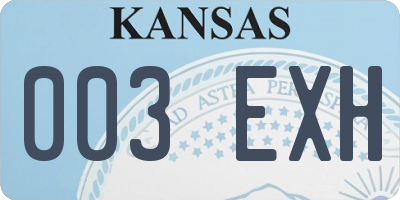 KS license plate 003EXH