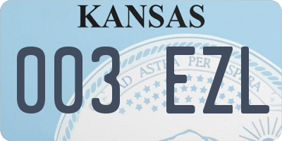 KS license plate 003EZL