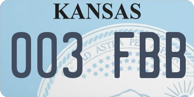 KS license plate 003FBB