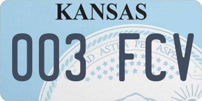 KS license plate 003FCV