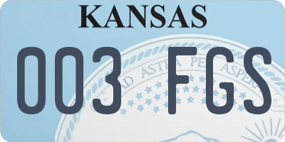 KS license plate 003FGS